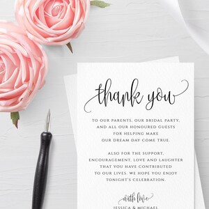 Cartes de remerciement de mariage Merci Modèle modifiable imprimable Kraft Imprimable DIY Modèle imprimable Téléchargement instantané Mariage Merci R1