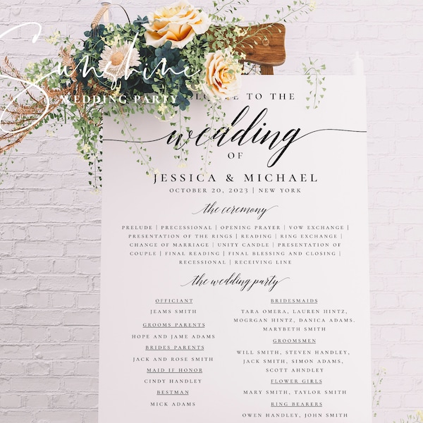 Wedding Program Sign - Etsy