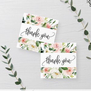 Wedding Thank You Tag Template Blush Floral Editable Printable Wedding Thank You Tag White Flower Tag Template Templett Instant Download F5 image 1