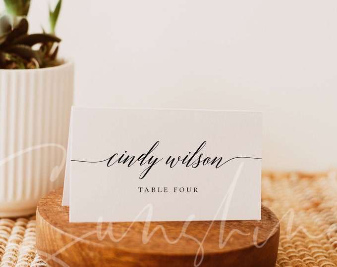 Wedding Place Card Templates Wedding Rustic Name Card Template Calligraphy Place Cards Fully Editable Printable INSTANT DOWNLOAD Templett R2