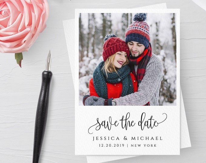 Photo save the date template DIY save the date Save the date photo template Wedding announcement cards Photo save the date printable card R1