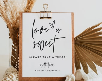Love is Sweet Sign Template, Minimalist Wedding Sign, Love is Sweet Signs, Modern Wedding Signs, Printable Signs, Instant Download, M7