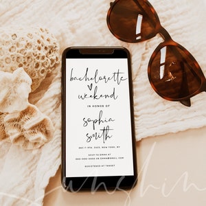 Sjabloon uitnodiging vrijgezellenfeest, elektronische uitnodiging weekend vrijgezellenfeest, bewerkbare Evite, Instant Download, Templett, M8