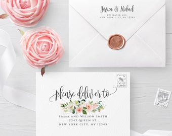 Floral Envelope Template Wedding Editable DIY Printable Wedding Envelope A7 A6 A1 Envelope Address Template Instant Download Templett F5