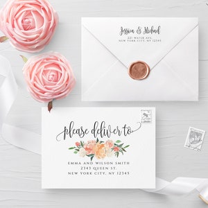 Floral Envelope Template Wedding Editable DIY Printable Wedding Envelope A7 A6 A1 Envelope Address Template Instant Download Templett F1