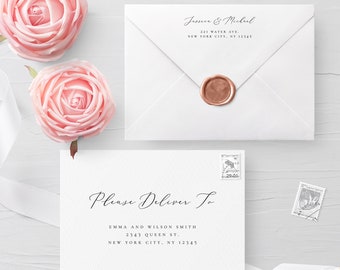 Calligraphy Envelope Template Wedding Editable DIY Printable Wedding Envelope A7 A6 Envelope Address Template Instant Download Templett R3