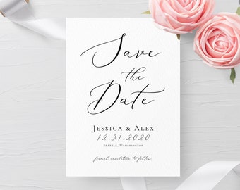 Save the Date Template Printable Save the Date INSTANT DOWNLOAD 100% Editable Modern & Simple Kraft DIY Save the Date template Templett R3