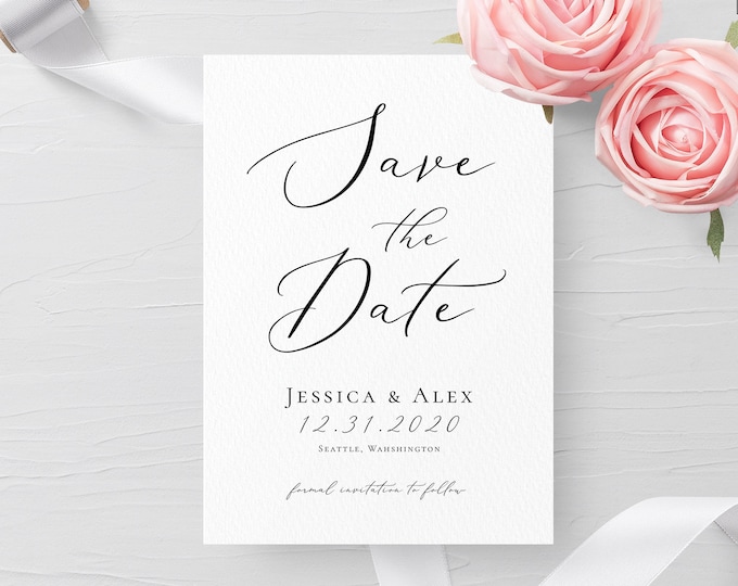 Save the Date Template Printable Save the Date INSTANT DOWNLOAD 100% Editable Modern & Simple Kraft DIY Save the Date template Templett R3