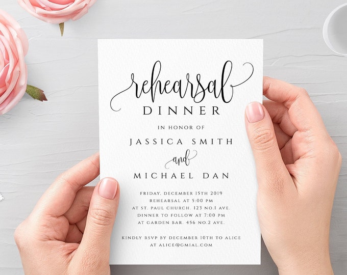 Printable Rehearsal Dinner Invitation Template The Night Before Invitation Rehearsal Diner Invite Card Pre Wedding Party Invitation R1