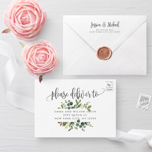 Greenery Envelope Template Wedding Editable DIY Printable Wedding Envelope A7 A6 A1 Envelope Address Template Instant Download Templett G3