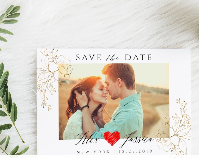 Save The Date Photo Template Custom Save The Date Template Wedding Save The Date Printable Invite Picture Save The Date Editable Template