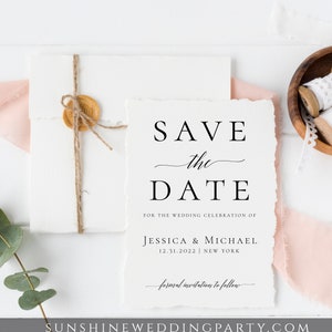 Hochzeit Save the Date Fotovorlage Kalligraphie DIY Printable Save the Date Rustikal 100% bearbeitbar Save the Date Instant Download Templett R2