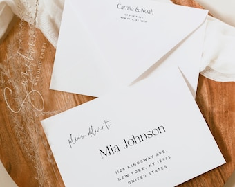 Minimalist Wedding Envelope Template, Envelope Template, A7 A6 A1 Envelope, Printable Envelope, Envelope Address, Instant Download, M15