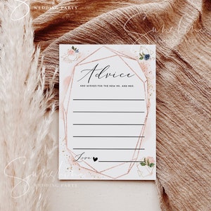 Marineblauwe blush bruiloft advies kaartsjabloon | Bewerkbaar Templett-ontwerp | Direct downloaden | Afdrukbare vrijgezellenfeest gamekaart | Bruiloftswensen F6