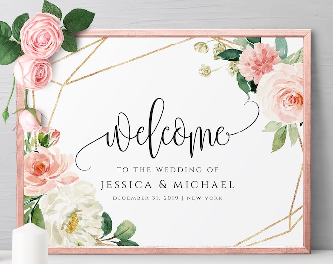 Wedding Welcome Sign Printable Wedding Welcome Sign Template Wedding Sign Editable Welcome Sign Welcome to our Wedding Sign Template Sign F5