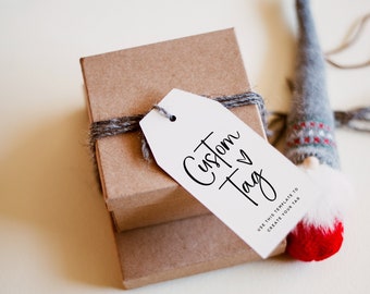 Bewerkbare aangepaste tagsjabloon, minimalistische tag, bruilofttag, babyshowertag, zakelijke tag, moderne tag, kalligrafie, instant download, M18