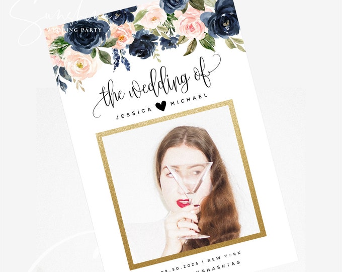 Party Decor Modern Editable Photo Booth Frame Instant Download Wedding Prop Frame Template Selfie Frame Printable Minimalist Wedding Frame Paper Party Supplies