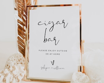 Minimalist Cigar Bar Sign Template, Wedding Cigar Sign, Cigar Bar Sign template, Wedding Signs, Modern Wedding, Instant Download, M8