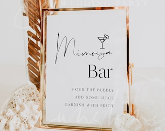 Insegna del bar Mimosa, Insegna del bar Mimosa minimalista moderna, Insegna del bar Mimosa per matrimoni, Download immediato, Fai da te modificabile, Baby shower, Bridal Shower, M4