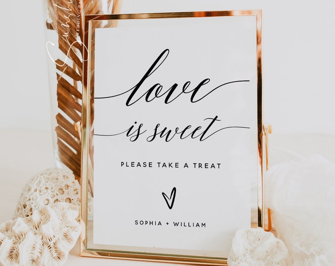 Love is Sweet Sign Template, Minimalist Wedding, Modern Elegant, Love is Sweet Sign, Wedding Signs, Wedding Printable, Instant Download, R2