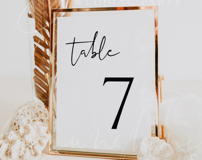 Wedding Table Number Sign Template, DIY Printable Table Number Card Template, Editable Wedding Table Number, Instant Download, Templett, M8