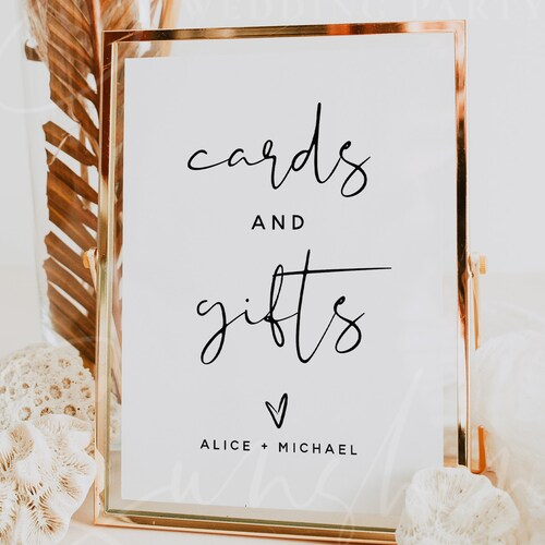 Cards &amp; Gifts Wedding Sign Printable Digital File Download - Etsy