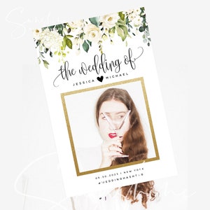 White Floral Wedding Photo Prop Frame Photo Booth Frame Sign Bridal Shower Selfie Frame Prop Editable Printable Template INSTANT Templett F7