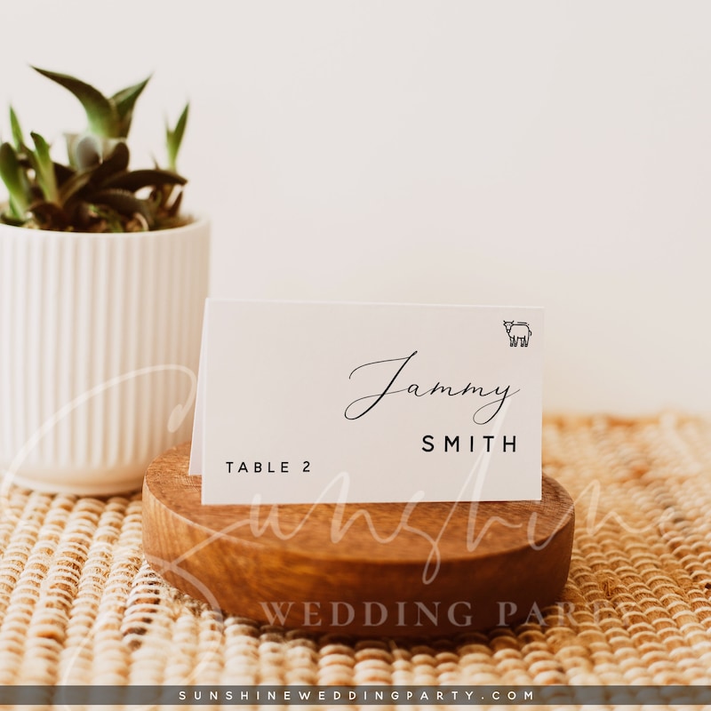 Wedding Place Card Template - Etsy