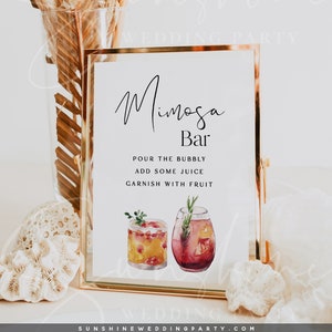 Mimosa Bar Sign Template, Modern Mimosa Bar Sign, Mimosa Bar Sign, Instant Download, DIY Editable Template, Christmas, Wedding Bridal Shower