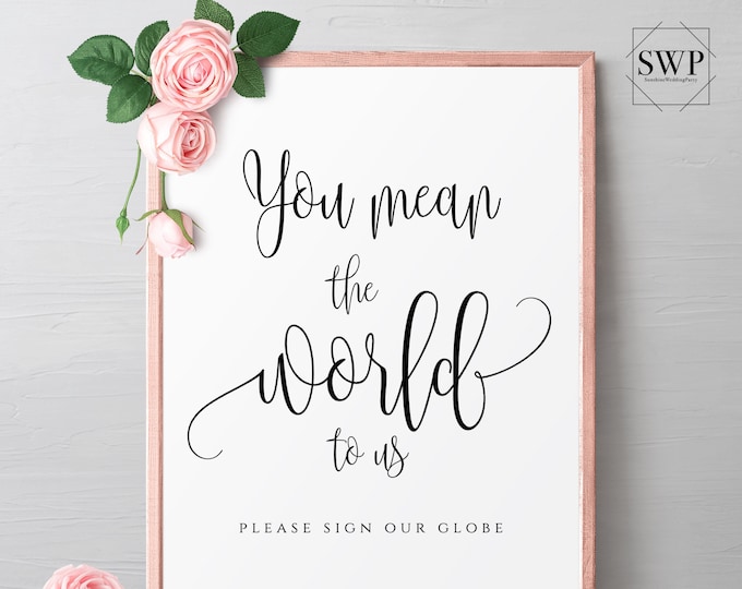 You Mean the World to Us Sign Wedding Sign Template Printable Wedding Sign Editable Wedding Sign Ceremony Sign Instant Download Templett R1