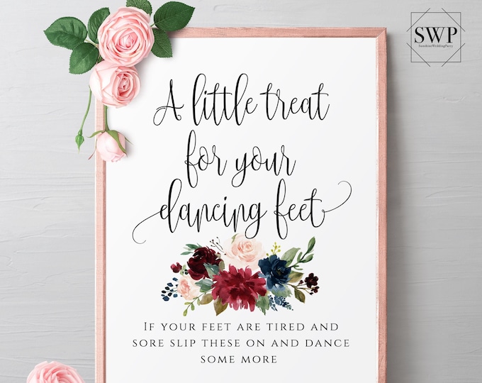 A little treat for your dancing feet Sign Wedding Sign Template Ceremony Sign Printable Editable Wedding Signs Instant Download Templett F3