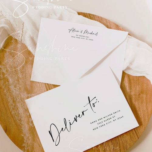 Modern Wedding Envelope Template DIY Printable Wedding - Etsy