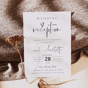 Wedding Reception Invitation Template, Reception Invitation Template, Elopement Announcement Invitation, Instant Download, Templett, M15