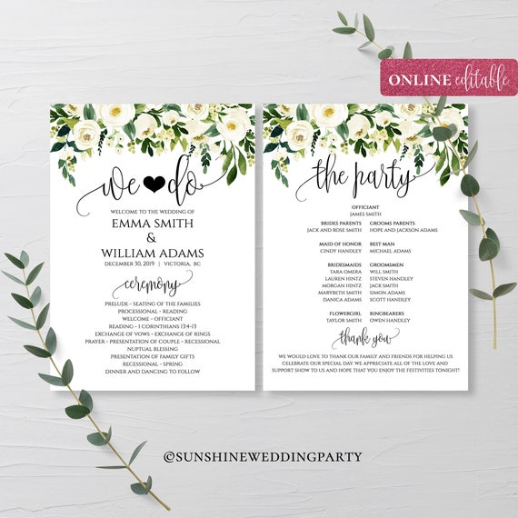 Ceremony Program Wedding Qalisa Lezincdc Com