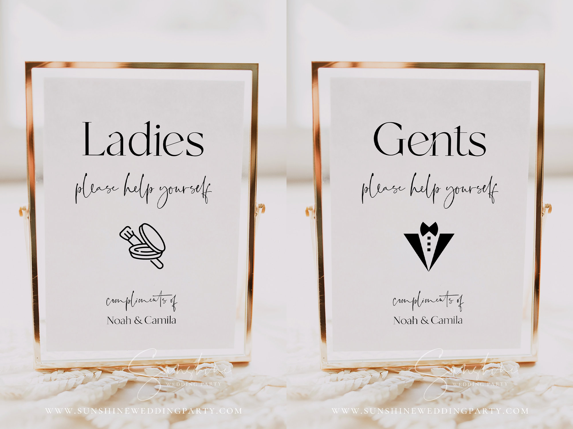 Ladies Bathroom Sign Template, Gentlemen Bathroom Sing Wedding Bathroom  Basket Sign, Modern, Minimalist, Contemporary Wedding Sign DIY, 003 