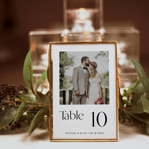 Elegant Wedding Table Numbers With Photo Template, Digital Download ...