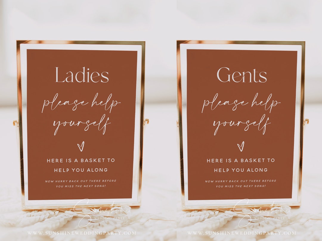 Ladies Bathroom Sign Template, Gentlemen Bathroom Sign Template ...