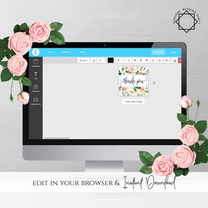 Wedding Thank You Tag Template Blush Floral Editable Printable Wedding Thank You Tag White Flower Tag Template Templett Instant Download F5 image 2