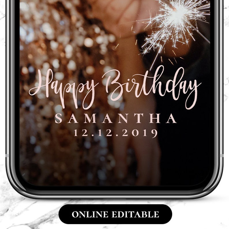 Happy Birthday Snapchat Filter Birthday Snapchat Geofilter Etsy