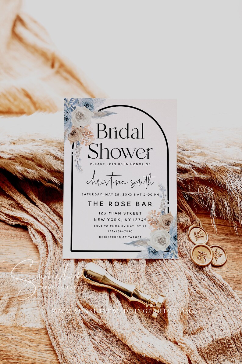 SunshineWeddingParty_Dusty_Blue_Bridal_Shower_Invite_Champagne_Arch_Template_Editable_Templett_Instant_Download_Printable_Bridal_Invite_Wedding_DIY_Cover_Photo_3