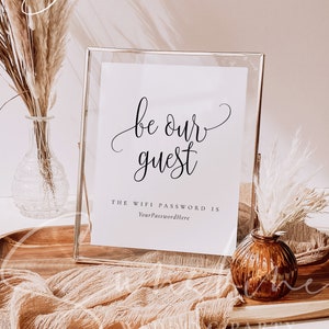 Be Our Guest Wifi Password Sign Template Wedding Wifi Sign Editable Rustic Wifi Sign Printable DIY Wifi Sign Instant Download Templett R1