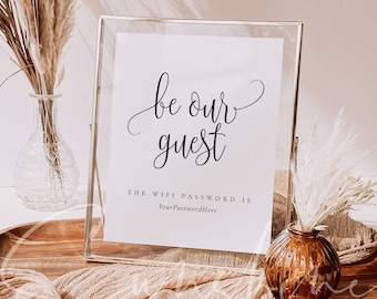 Be Our Guest Wifi Password Sign Template Wedding Wifi Sign Editable Rustic Wifi Sign Printable DIY Wifi Sign Instant Download Templett R1
