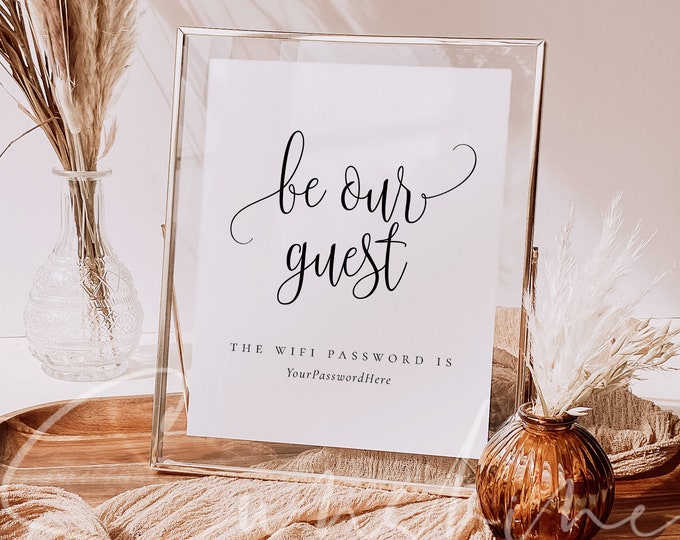 Be Our Guest Wifi Password Sign Template Wedding Wifi Sign Editable Rustic Wifi Sign Printable DIY Wifi Sign Instant Download Templett R1