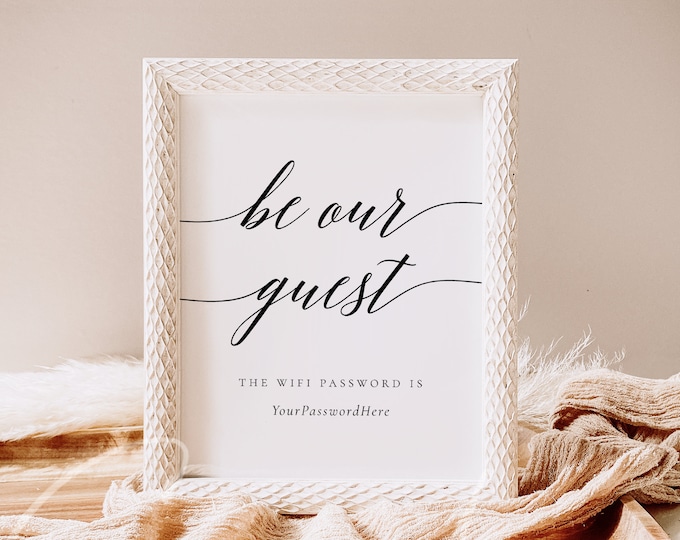 Be Our Guest Wifi Password Sign Template Wedding Wifi Signs Editable Rustic Wifi Signs Printable DIY Wifi Signs Instant Download Templett R2