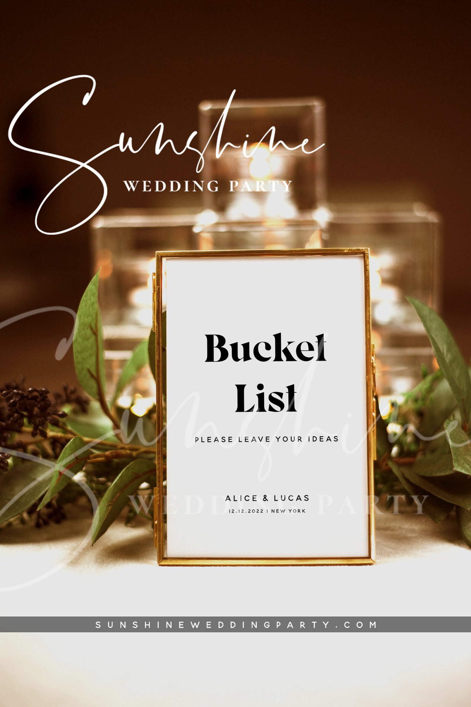 Bucket List Sign Template Wedding Signs Printable Bucket - Etsy