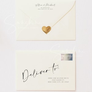 Modern Wedding Envelope Template DIY Printable Wedding | Etsy