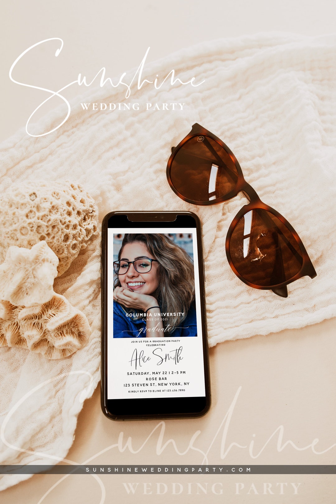 Digital Graduation Party Invite Template, Electronic Graduation