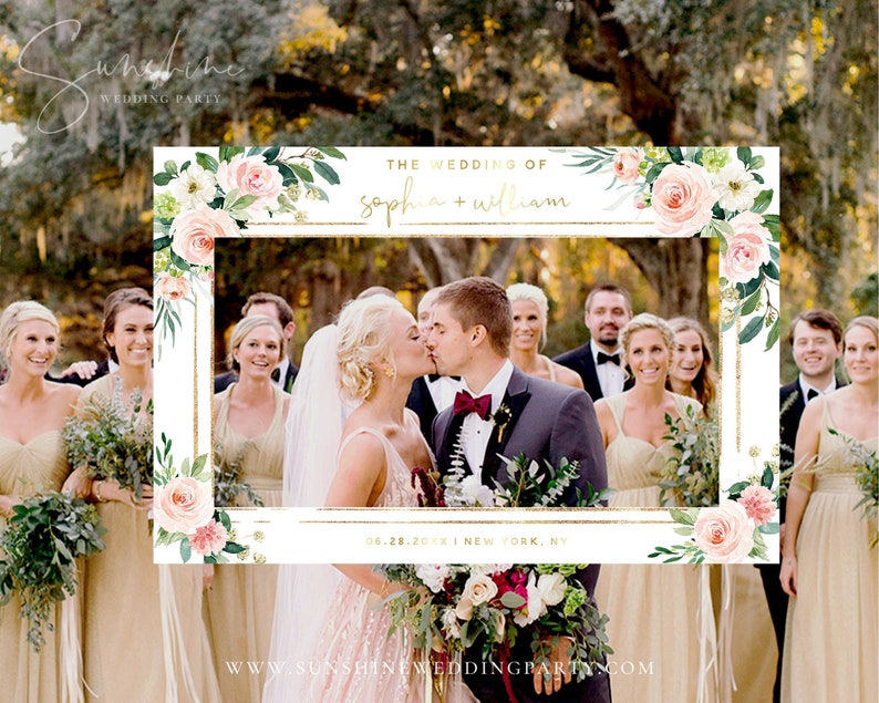 Photo Prop Frame, Photo Booth Frame, Selfie Prop Frame, White Blush
