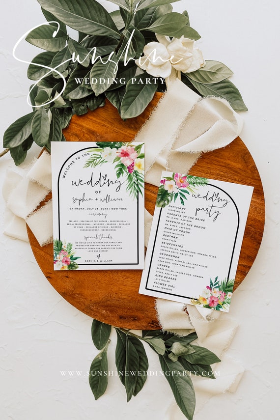 Beach Theme Wedding Program Templates Beach Wedding Invitations Navy