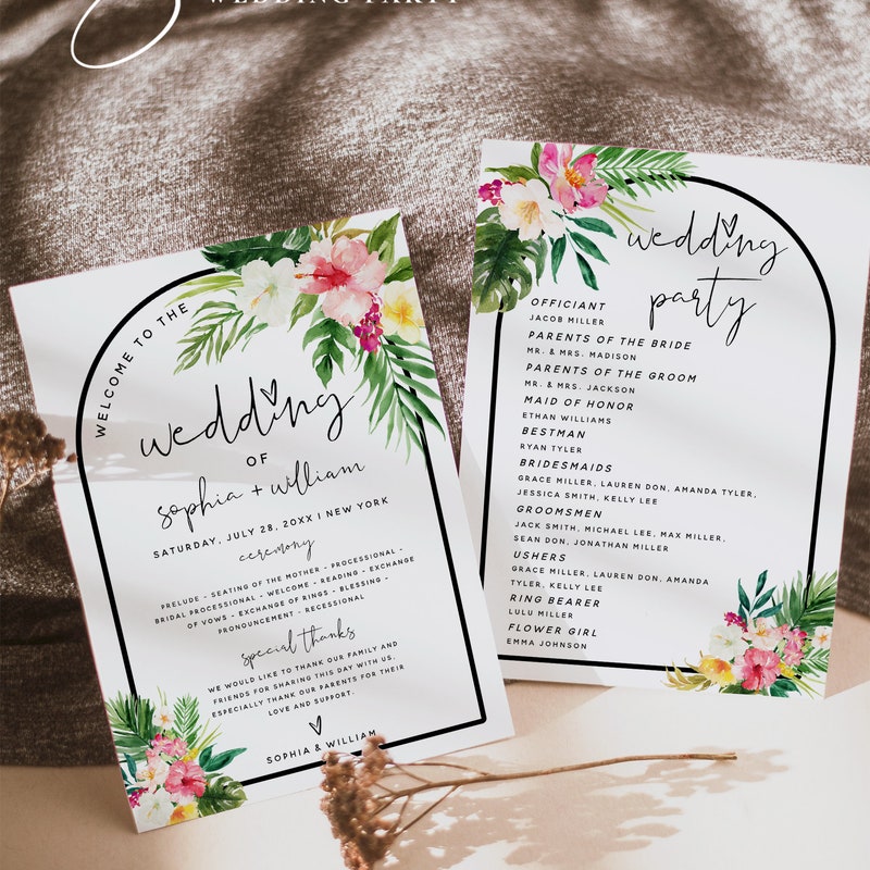 Wedding Program Template - Etsy
